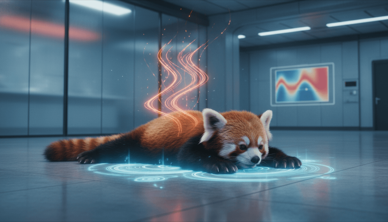 Splooting animal on cool surface, demonstrating thermodynamics