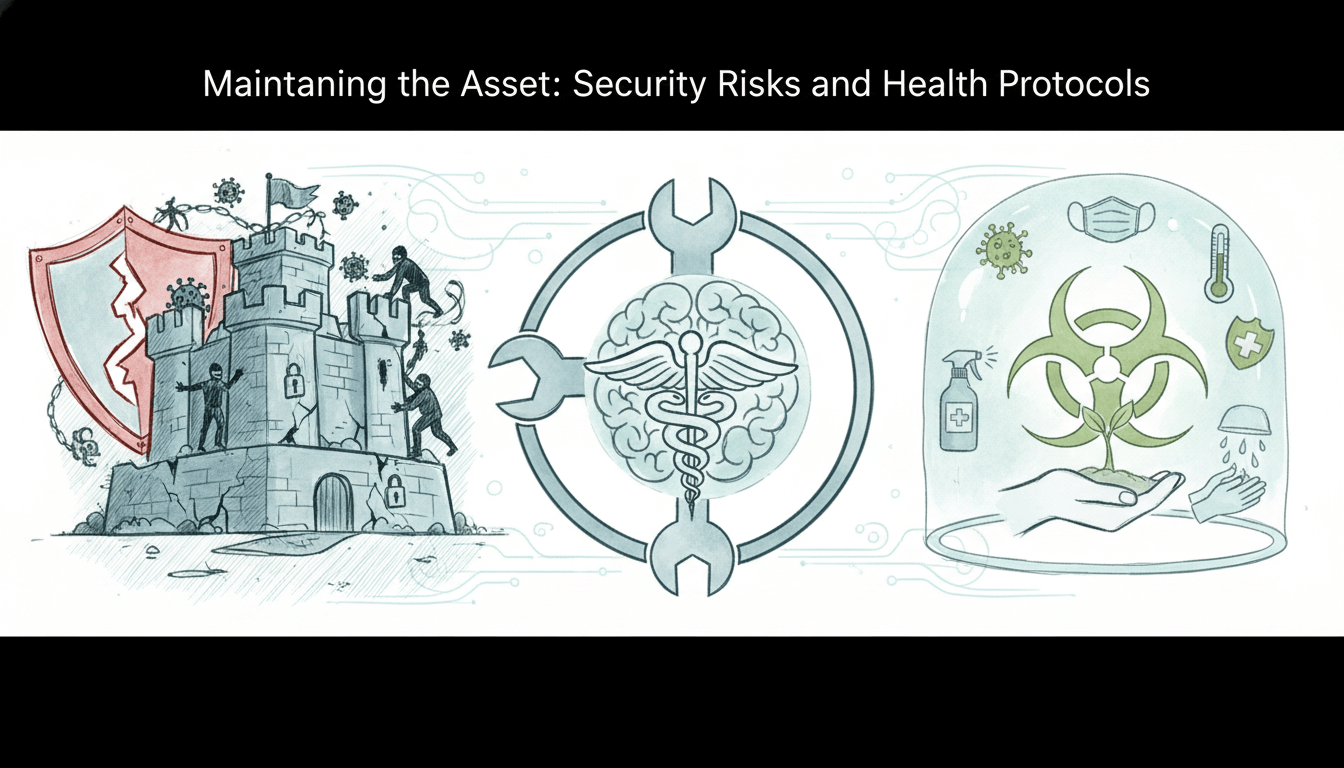 Ensuring asset safety through interwoven security measures and health protocols.