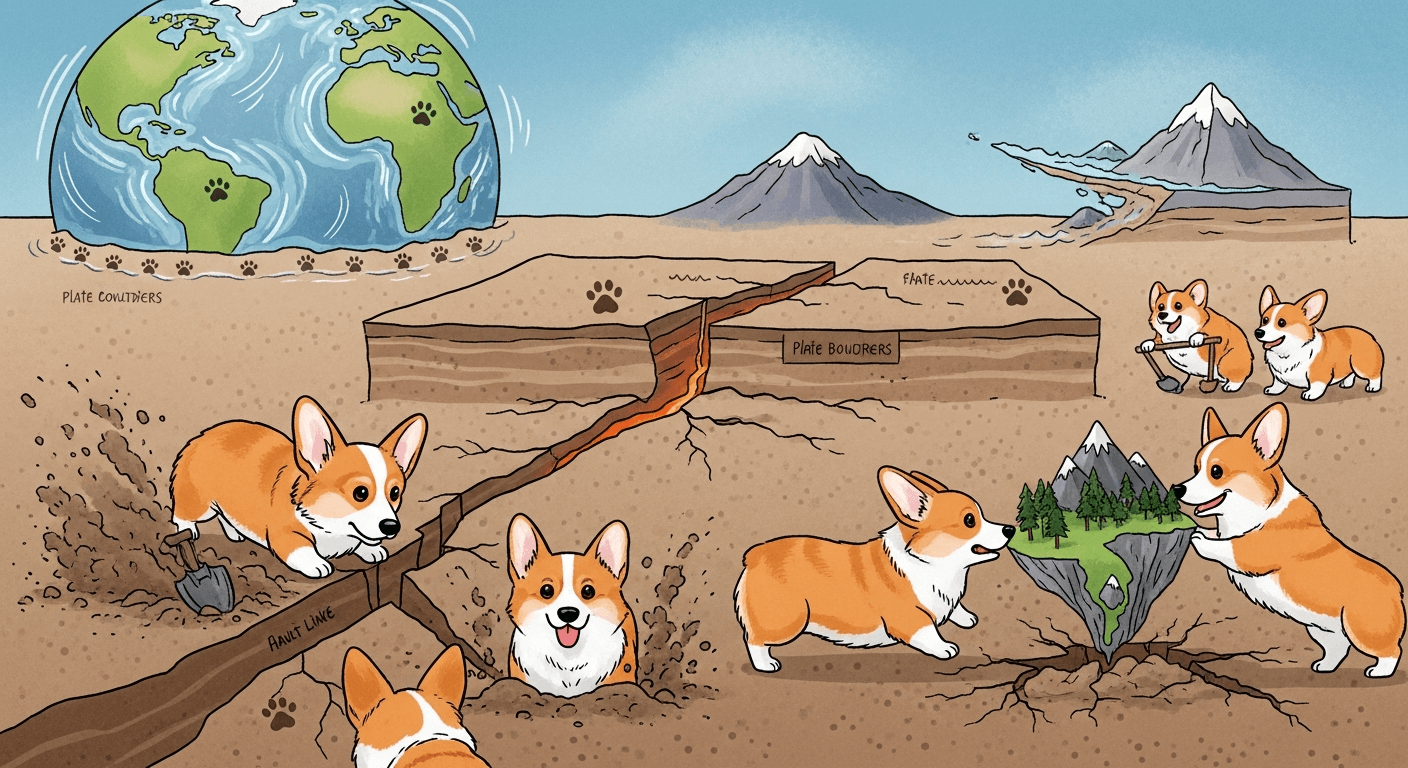 The Corgi's Role in Plate Tectonics: Is Their Digging Causing Continental Drift?